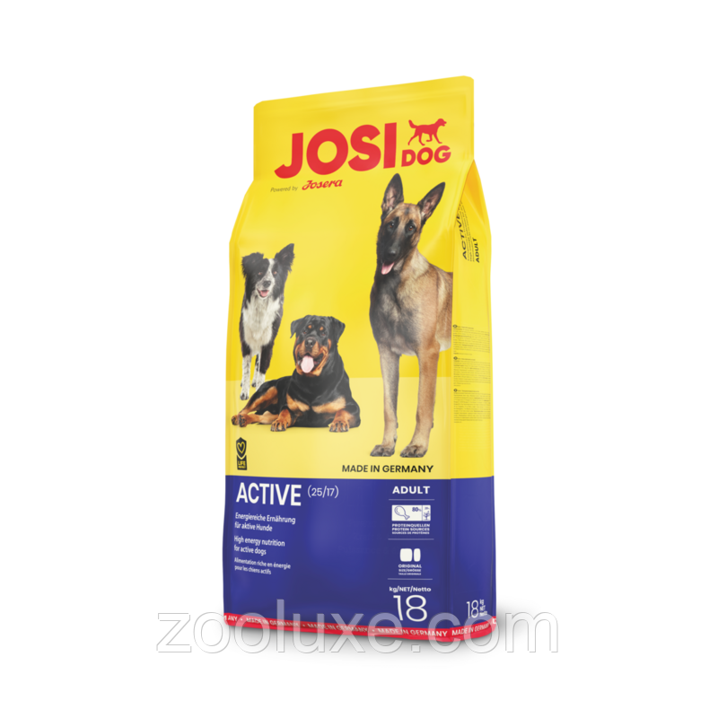 JosiDog Active 18 кг корм для собак Josera JosiDog Active для активних дорослих собак Йозера Йозідог Актив