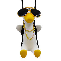 Підвіска на дзеркало заднього огляду білий гусак у окулярах