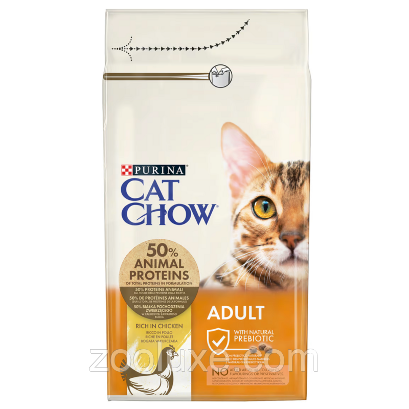 Purina Cat Chow Adult Chicken 15 кг / Пурина Кат Чау Едалт Курка корм для котів і котів