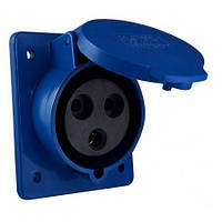 Розетка силова вбудована  413(2P+PE)  16A 220В IP44 52129