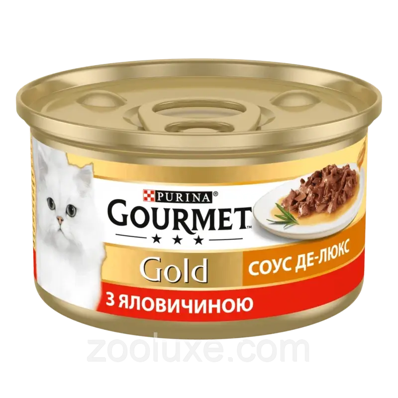 Purina Gourmet Gold Соус Де-Люкс з яловичиною 85 г корм для кішок / Пурина Гурме Голд Соус Де-Люкс Курка, фото 1