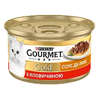 Purina Gourmet Gold Соус Де-Люкс с говядиной 85 г корм для кошек / Пурина Гурмэ Голд Соус Де-Люкс Курица