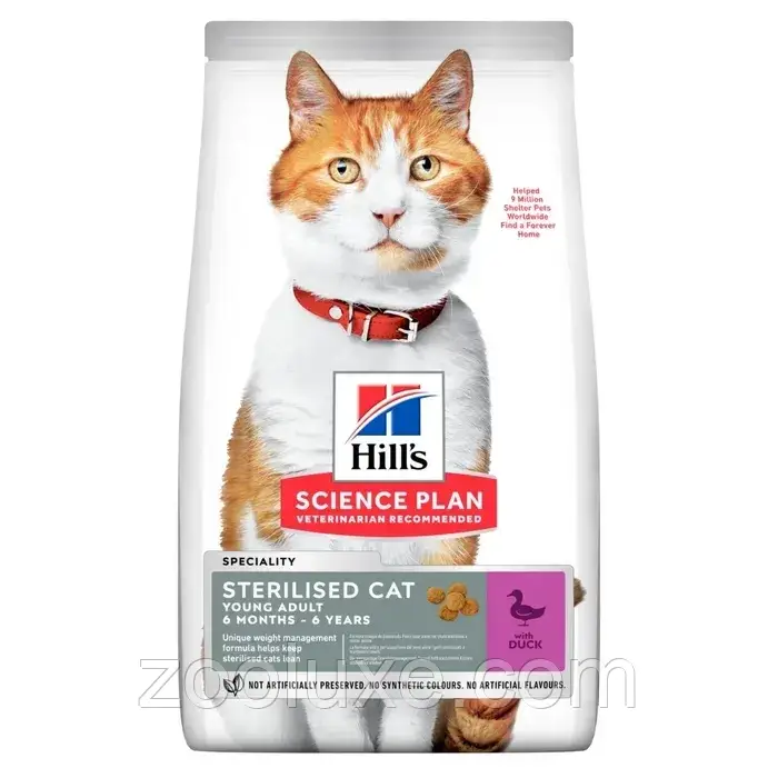 Hills Science Plan Young Adult Sterilised Duck 10 кг корм для котів качка (Hill's, Хіллс, Хілс)