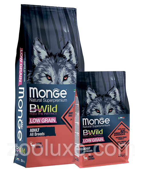 Monge BWild Low Grain Adult All Breds Deer 2,5 кг корм для собак Монд Бвайлд Лів Грейн Оллжині