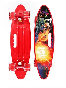Скейт Пенніборд Penny Cruiser зі світними колесами та ручкою