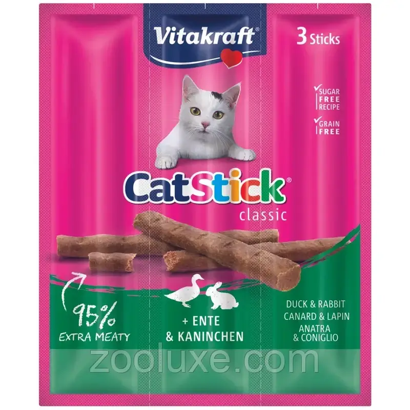 Ласощі для котів Vitakraft м'ясні палички 3 шт. х 6 г