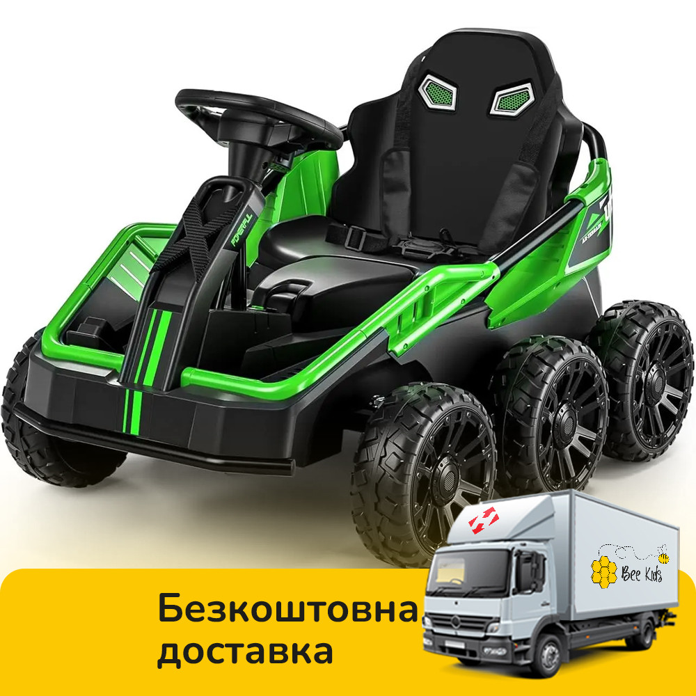 Електромобіль карт дитячий (4 мотори 35W, 2 акумулятор 12V7AH, пульт 2,4G) Bambi kart M 5765EBLR-5 Зелений, фото 1