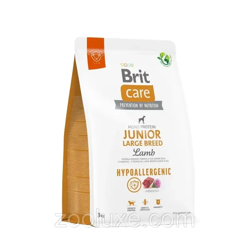 Brit Care Hypoallergenic Junior Large Breed Lamb 3 кг гіпоалергенний корм для цуценят Брит Кеа