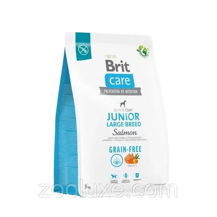 Brit Care Grain-Free Junior Large Breed Salmon 3 кг корм для цуценят Бріт Каре Джуніор Ладж Брид Лосось