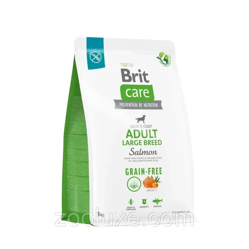 Brit Care Grain-Free Adult Large Breed Salmon 3 кг корм для собак Бріт Каре Грейн Фрі Едалт Ладж Брид Лосось