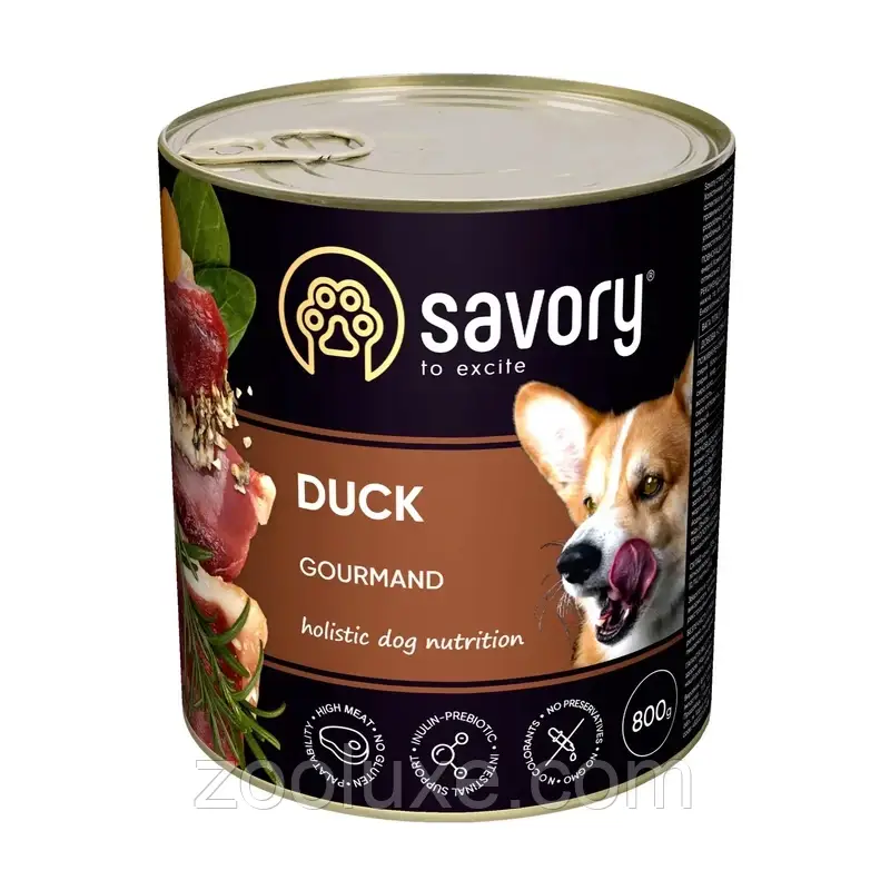 Savory Gourmand Duck 800 г корм для собак у консервах Сейворі Качка (паштет)