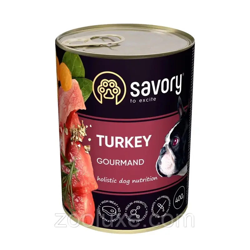 Savory Gourmand Turkey 400 г корм для собак у консервах Сейворі Індичка