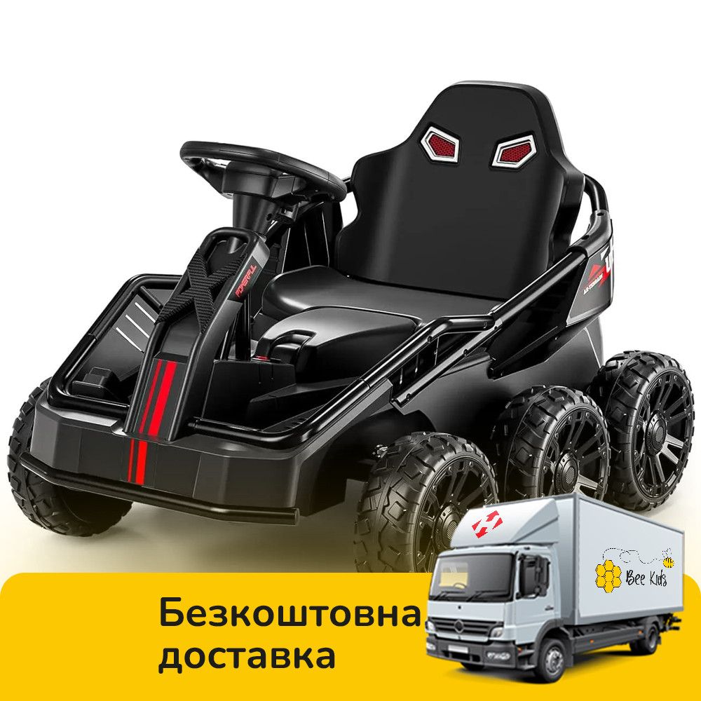 Електромобіль карт дитячий (4 мотори 35W, 2 аккумулятори 12V7AH, пульт 2,4G) Bambi kart M 5765EBLR-2 Чорний, фото 1