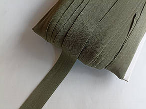 Трикотажна окантувальна бейка стрейч матова 2см хакі