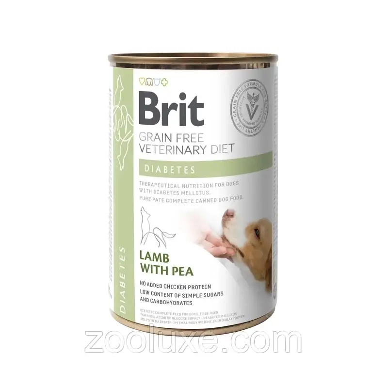 Brit Diabetes 400 г корм для собак у разі цукрового діабету Брит Brit Grain Free Veterinary Diet Diabetes Lamb