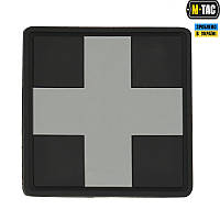 Нашивка Medic Cross Square PVC Black/Grey