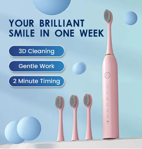Потужна ультразвукова звукова електрична зубна щітка USB Sonic Electric Toothbrush