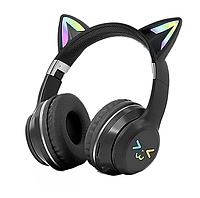 Безпроводные игровые наушники с ушками с подсветкой RGB CATEAR JST-BT035C Bluetooth Черные