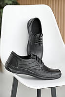Мужские туфли кожаные весенне-осенние черные Emirro БК Мок ШН (45)