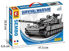 Конструктор Німецький основний бойовий танк Леопард 2А7/ Технік 898 деталей Sembo