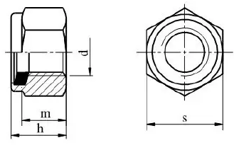 схема гайки DIN 982