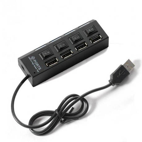 USB-розгалужувач 4 Port USB Hub, фото 1