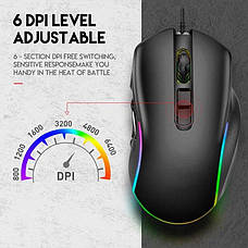 Ігрова миша X9 з RGB-підсвіткою, макросами та DPI до 7200, фото 4