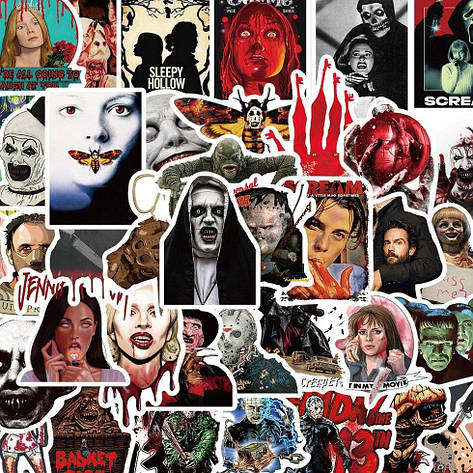 Набір наклейок Horror 50 шт., стикери самоклейні, фото 1
