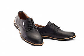 Підліткові туфлі шкіряні весняно-осінні чорні Yuves М5 (Trade Mark) (32)