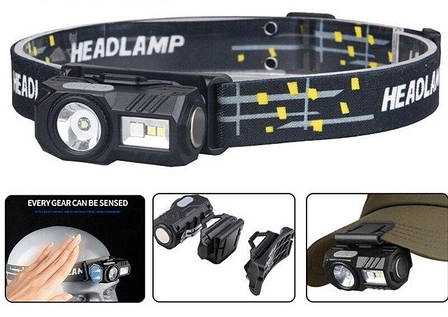 Налобний ліхтар XANES W700 з датчиком руху 2в1, фото 1