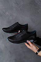 Підліткові кросівки шкіряні весняно-осінні чорні-сірі Milord Olimp (36)