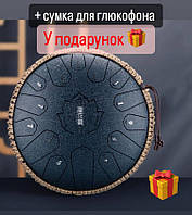 Глюкофон HAPPY DRUM 15 нот Тёмно синий карбоновая сталь, музыкальный инструмент для медитации, язычковый бараб