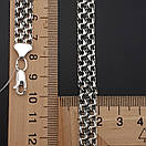 Срібний браслет чоловічий подвійний бісмарк. Чоловічий срібний браслет срібло 925. Ширина 9 мм. Довжина 19 см, фото 5