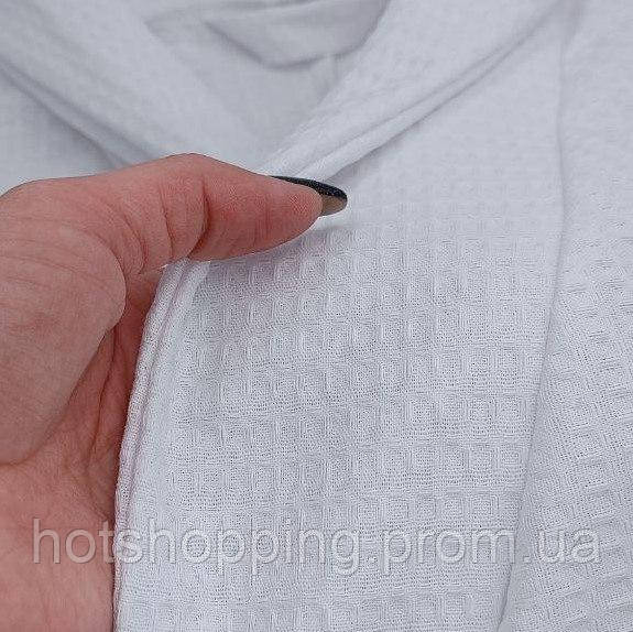 Вафельний халат Luxyart Кімоно розмір (42-44) S 100% бавовна білий унісекс (LS-0382) ht - фото 5 - id-p2145379399