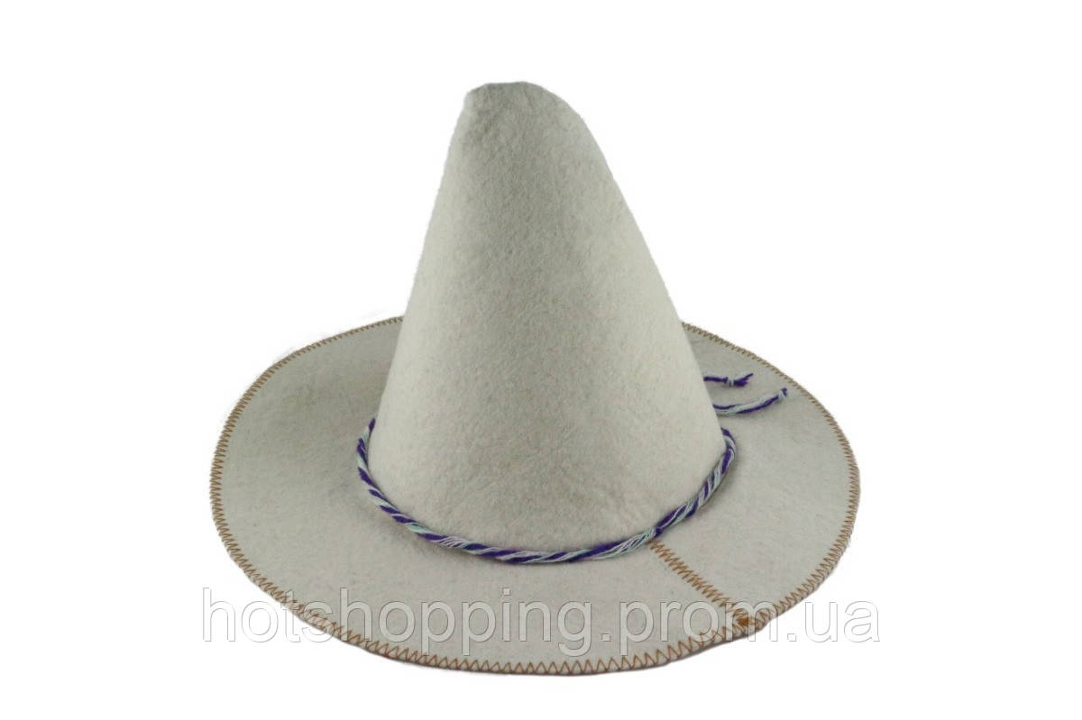 Банна шапка Luxyart "Поттер", натуральна повсть, біла (LA-061) ht - фото 1 - id-p2145379407
