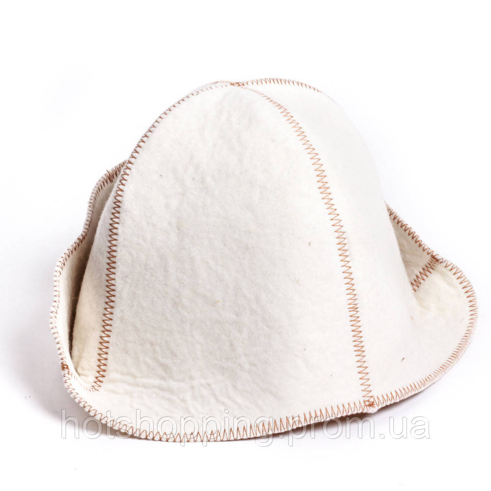 Банна шапка Luxyart "Банщик", натуральна повсть, біла (LA-065) ht - фото 4 - id-p2145379411