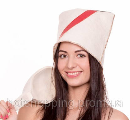 Банная шапка Luxyart "Папаха", натуральный войлок, белый (LA-074) ht - фото 1 - id-p2145379420