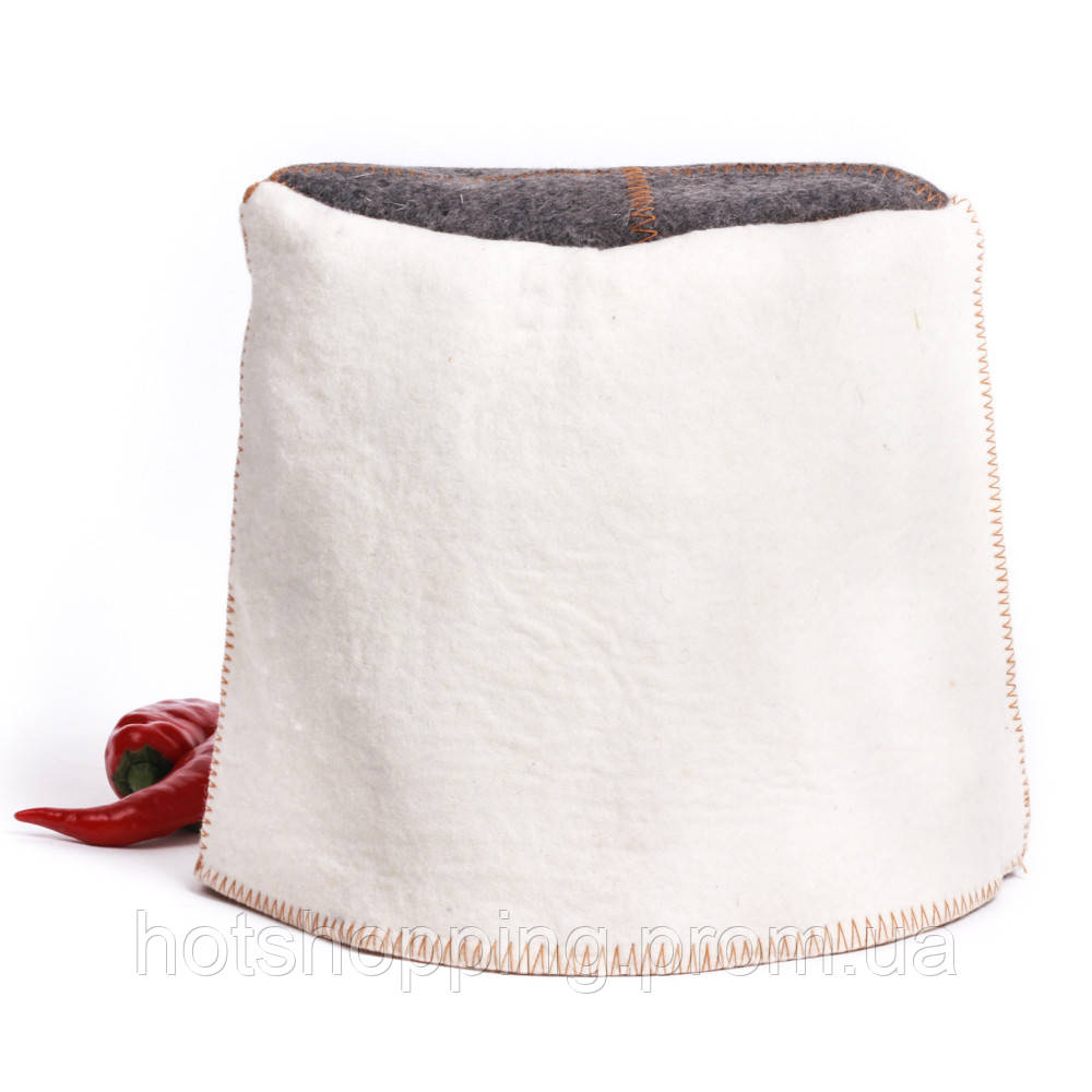 Банная шапка Luxyart "Папаха", натуральный войлок, белый (LA-074) ht - фото 3 - id-p2145379420