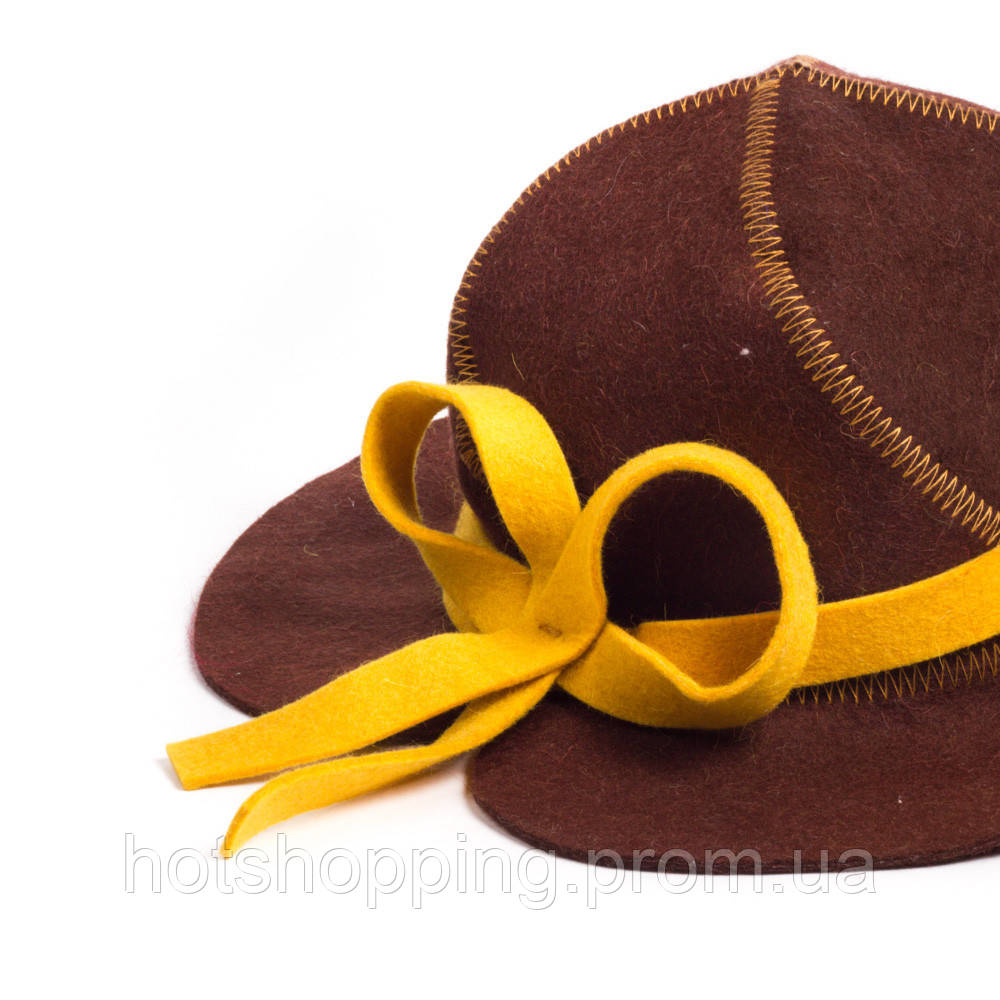 Банная шапка Luxyart "Леди", натуральный войлок, коричневый (LA-083) ht - фото 2 - id-p2145379429