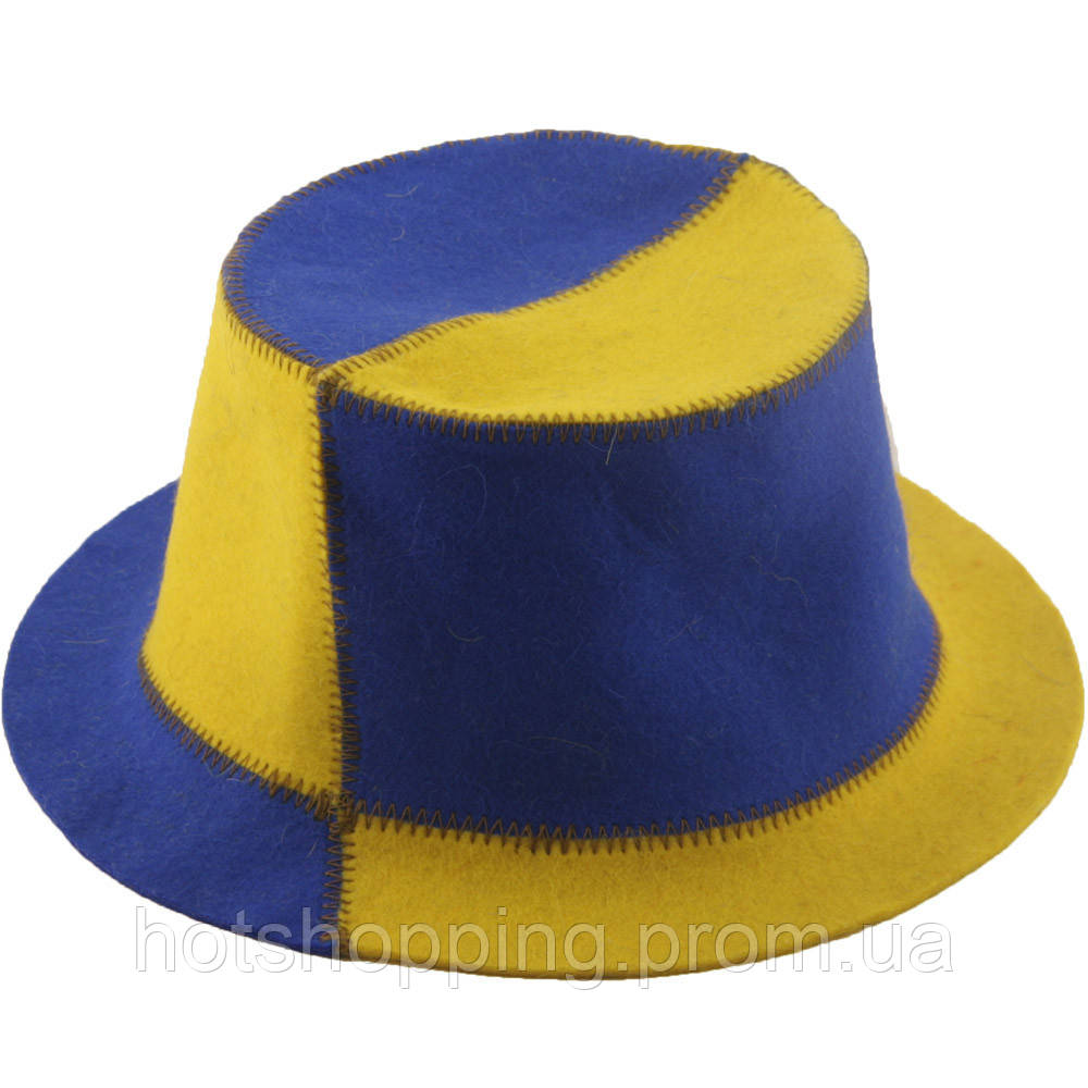 Банная шапка Luxyart "Биколор", натуральный войлок, синий с желтым (LA-086) ht - фото 3 - id-p2145379432
