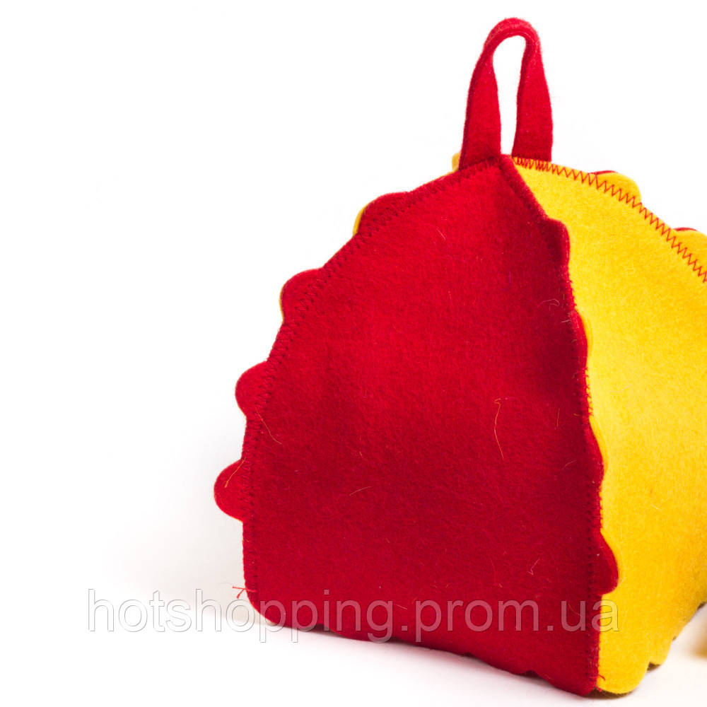 Банная шапка Luxyart "Букашка", натуральный войлок, красный с желтым (LA-087) ht - фото 3 - id-p2145379433