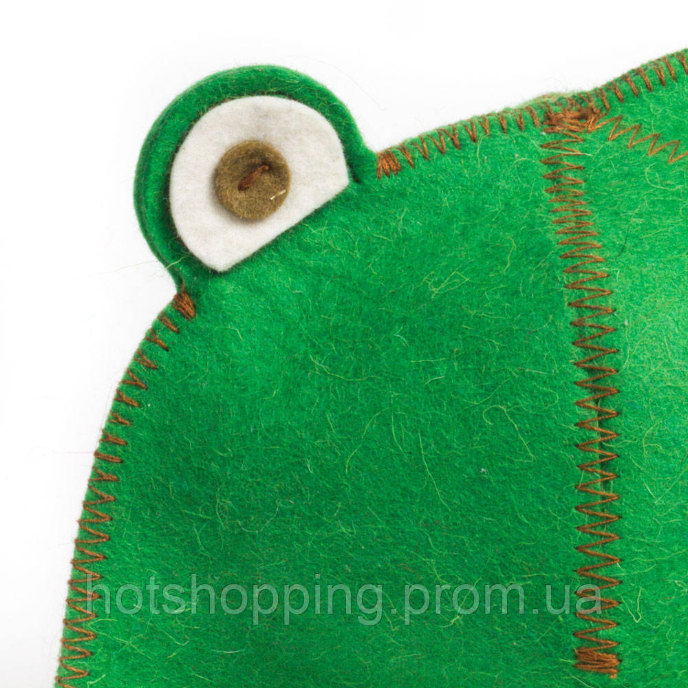 Банная шапка Luxyart "Лягушка", натуральный войлок, зеленый (LA-088) ht - фото 3 - id-p2145379434