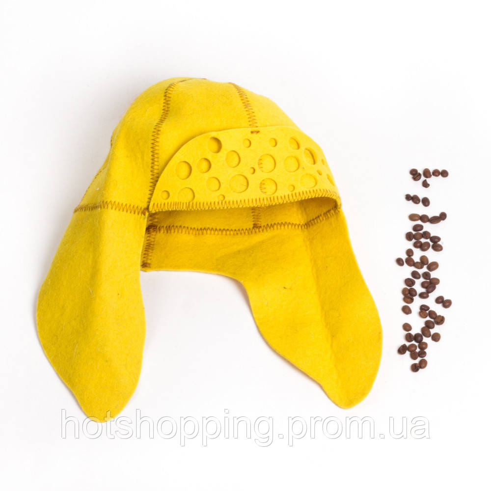 Банная шапка Luxyart "Ушанка женская", натуральный войлок, желтый (LA-089) ht - фото 1 - id-p2145379435