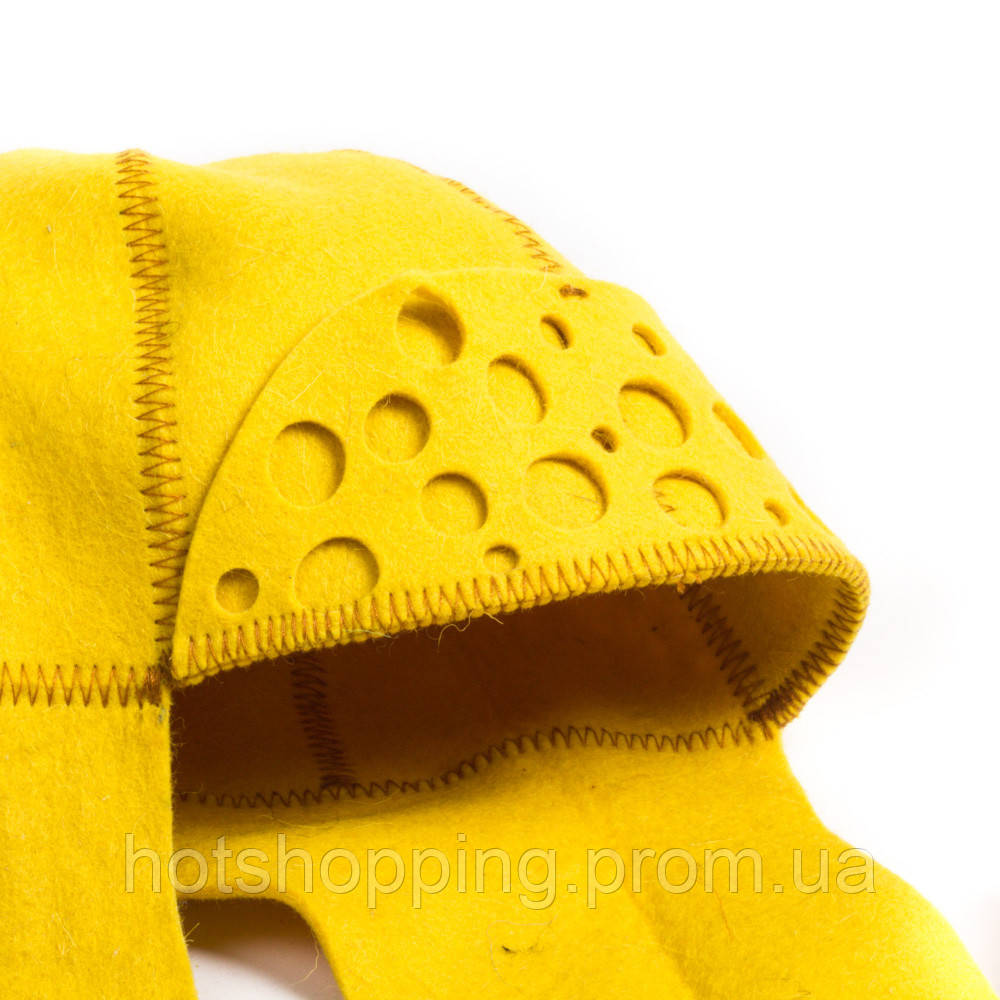 Банная шапка Luxyart "Ушанка женская", натуральный войлок, желтый (LA-089) ht - фото 3 - id-p2145379435