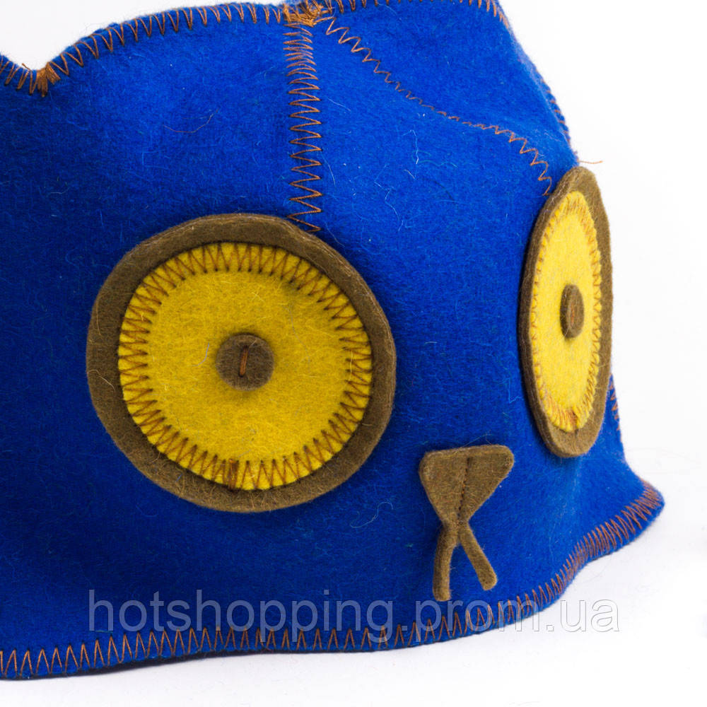 Банная шапка Luxyart "Котяра", натуральный войлок, синий (LA-091) ht - фото 3 - id-p2145379437