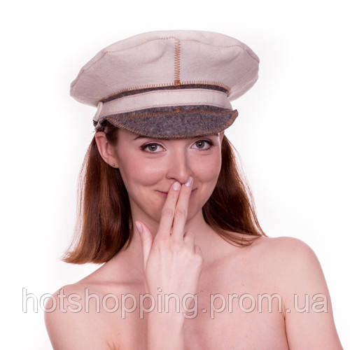Банная шапка Luxyart "Дембель", натуральный войлок, белый (LA-092) ht - фото 1 - id-p2145379438