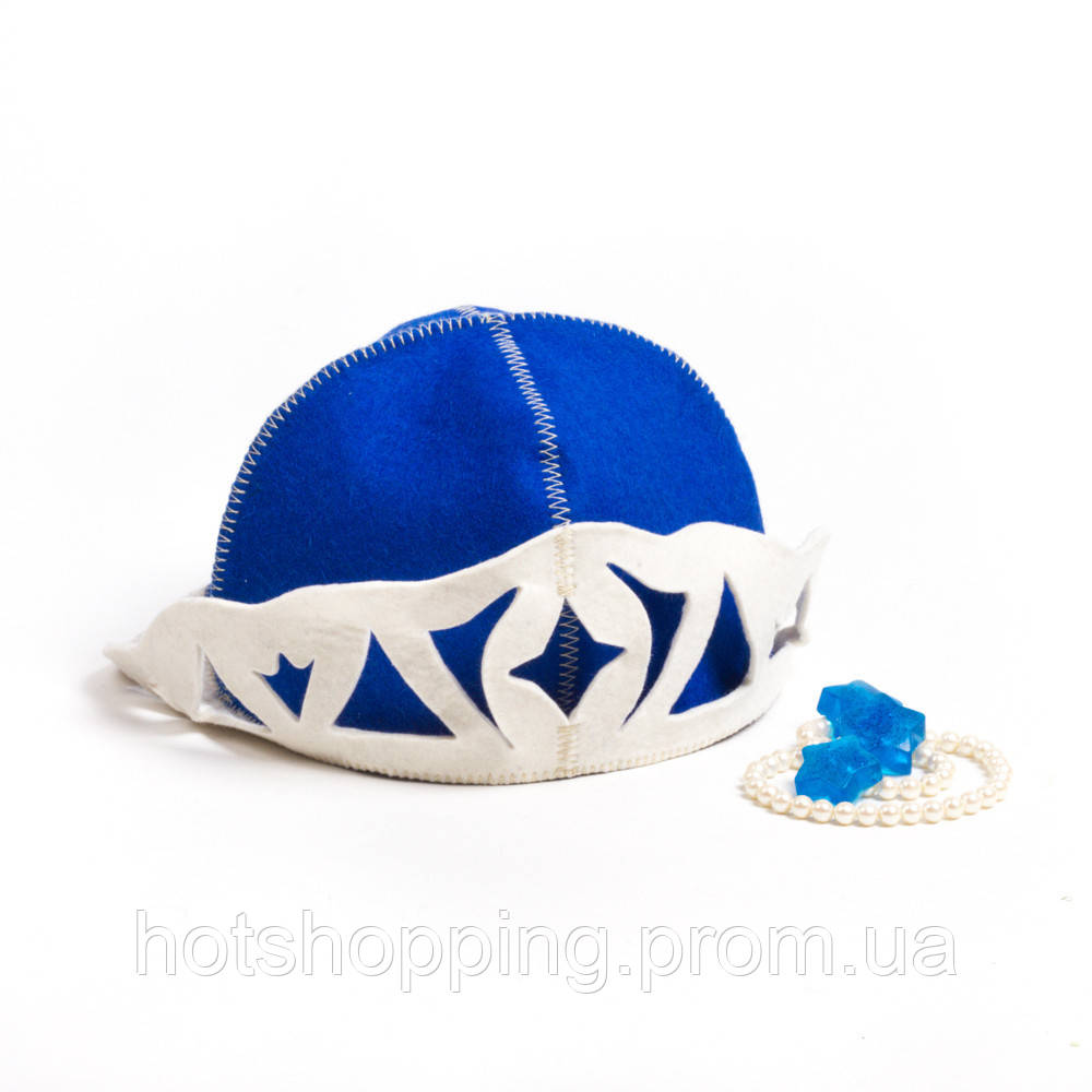 Банная шапка Luxyart "Снежная королева", натуральный войлок, синий (LA-094) ht - фото 2 - id-p2145379440