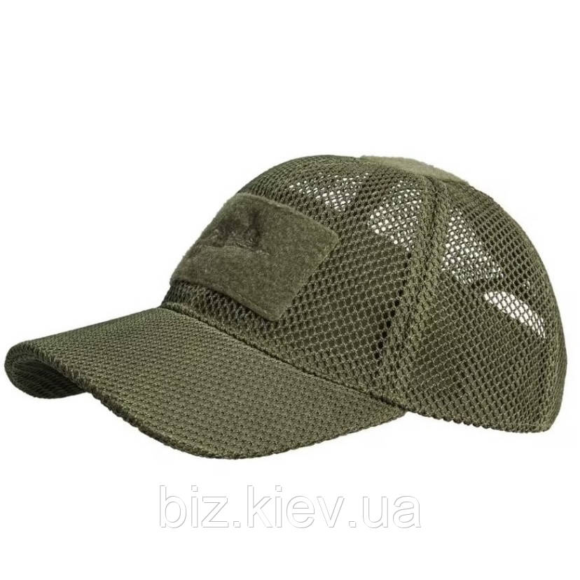 Бейсболка сітчаста Helikon Olive з липучкою панеллю velcro кепка