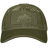 Бейсболка сітчаста Helikon Olive з липучкою панеллю velcro кепка, фото 3