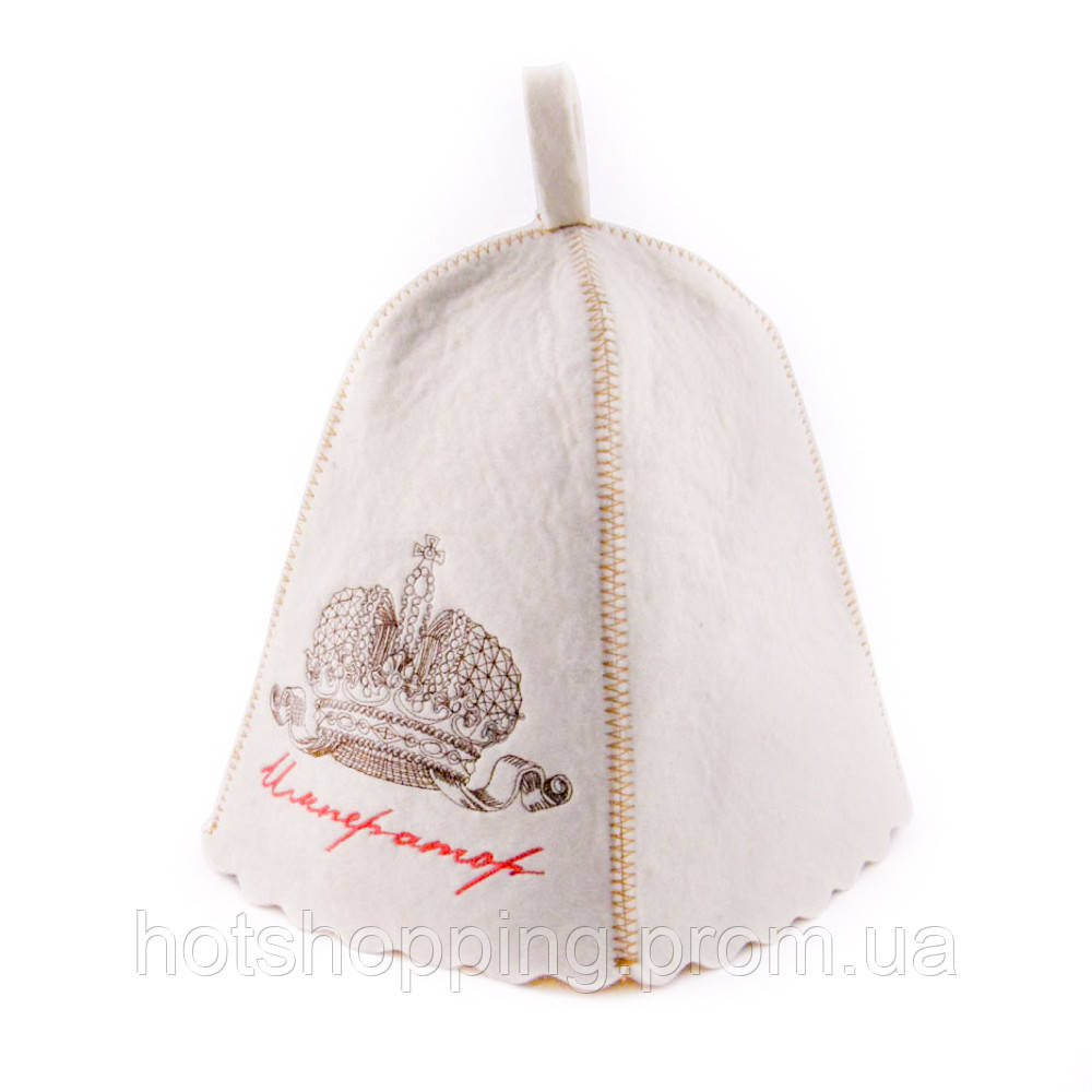 Банная шапка Luxyart "Император", натуральный войлок, белый (LA-133) ht - фото 1 - id-p2145379478